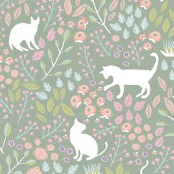 Large Cat Garden in Soft Green