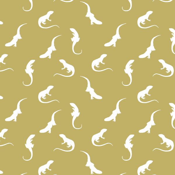 Iguana Silhouette in Brass