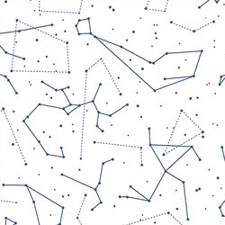 Star Charts in Blue Jay on White