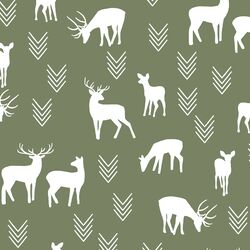 Deer Silhouette in Olive