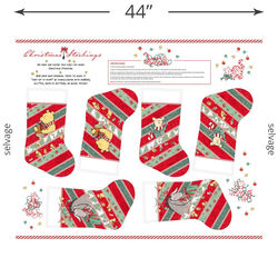 Christmas Stockings Panel in Red