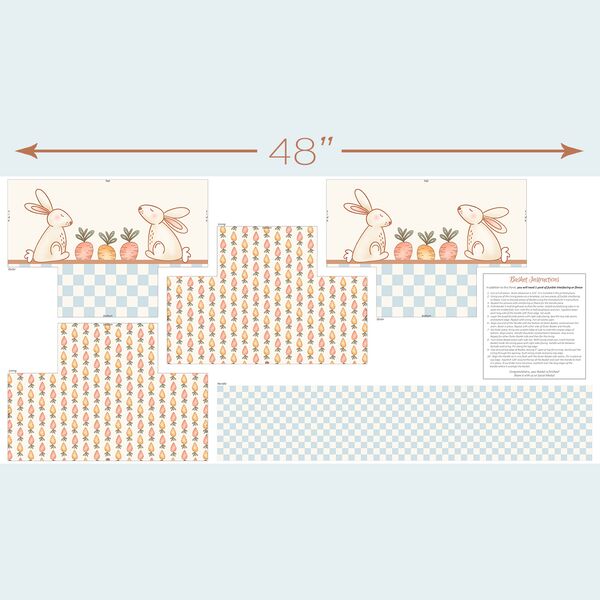 Cottontail Basket Panel in Bluebell
