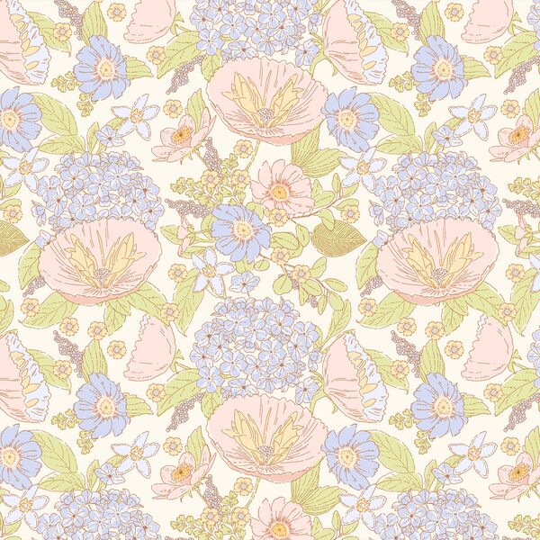 June Florals in Cream