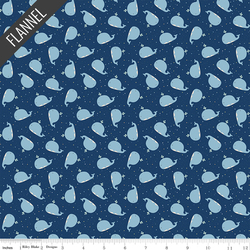 Whales Flannel in Navy