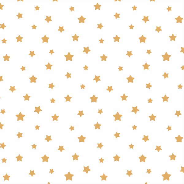 Stars in Golden Glow on White