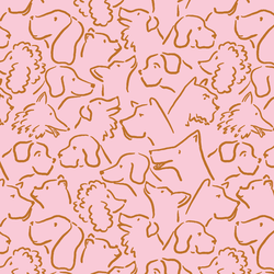 Large Happy Dogs in Bubblegum