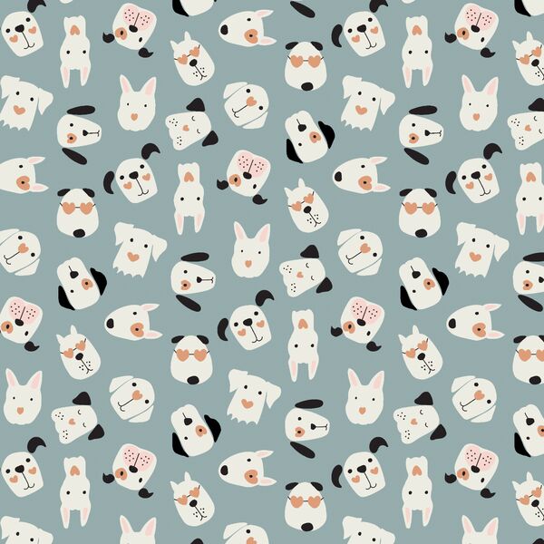 Pups in Dusty Blue