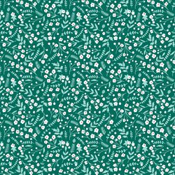 Winter Floral in Pine Green