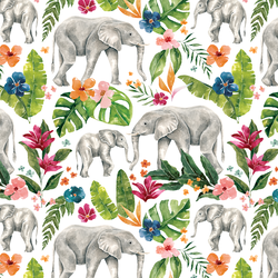 Blooming Elephants in White