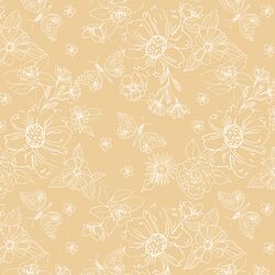 Sketched Florals in Butter Yellow