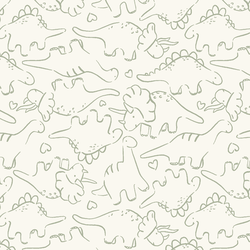 Jurassic Friends in Swamp Green on Bone