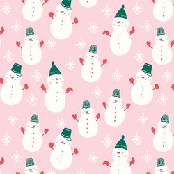 Snowmen in Peppermint Pink