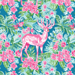 Wild Deer in Tidal Blue