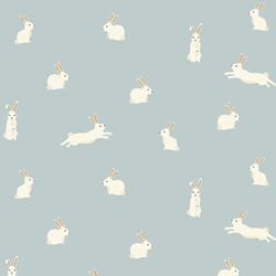 Bunny Rabbits in Air Blue