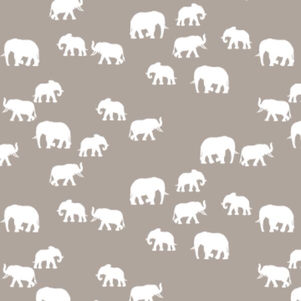 Elephant Silhouette in Taupe