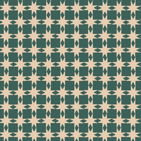 Quilted Christmas Stars in Pine Green