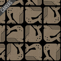 Grumpy Whale Canvas in Black Unbleached