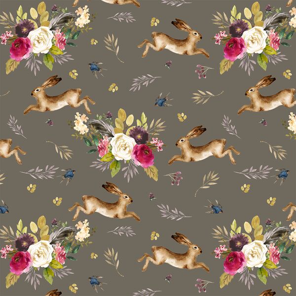 Large Autumn Bunnies in Dark Taupe