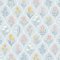 Cottage Blooms in Cloud Blue