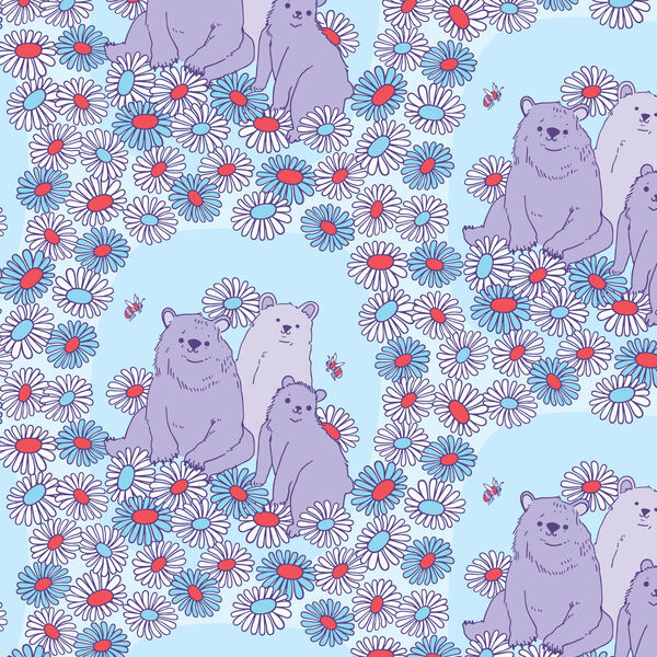 Daisy Bears in Light Blue