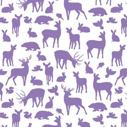 Forest Friends in Amethyst on White