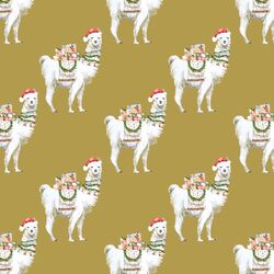 Little Festive Llama in Golden