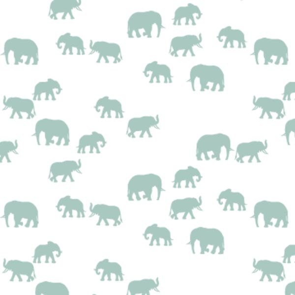 Elephant Silhouette in Aspen on White