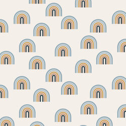 Small Retro Rainbows in Blue and Mustard