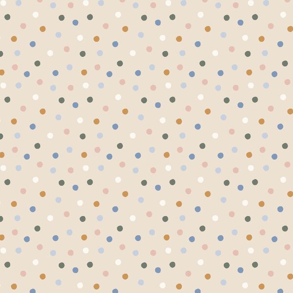 Tossed Polka Dot in Feather Multi