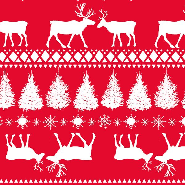 Fairisle Reindeer in Red
