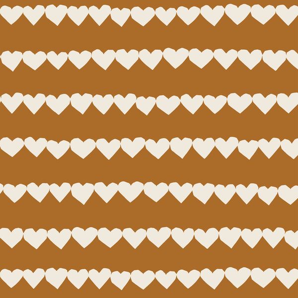Heart Strings in Egret on Boho Brown