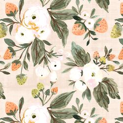 Strawberry Floral Clusters in Vintage Blush