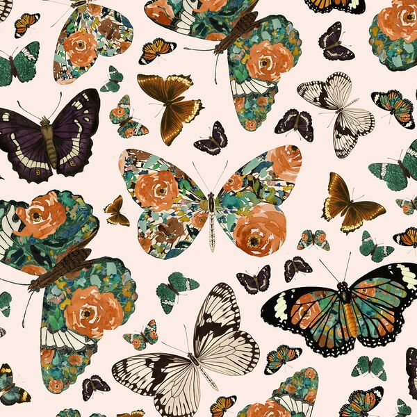 Autumn Butterfly in Soft Pink