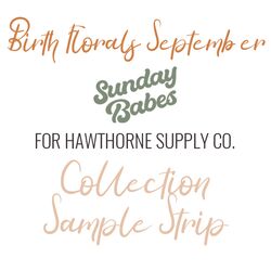 Birth Florals September Sample Strip