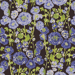 Hollyhocks in Bloom in Periwinkle