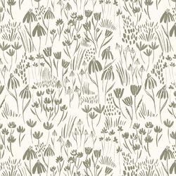 Forest Floral in Artichoke on Cream