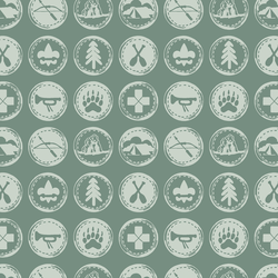 Scout Badges Silhouette in Milky Green on Green Bay