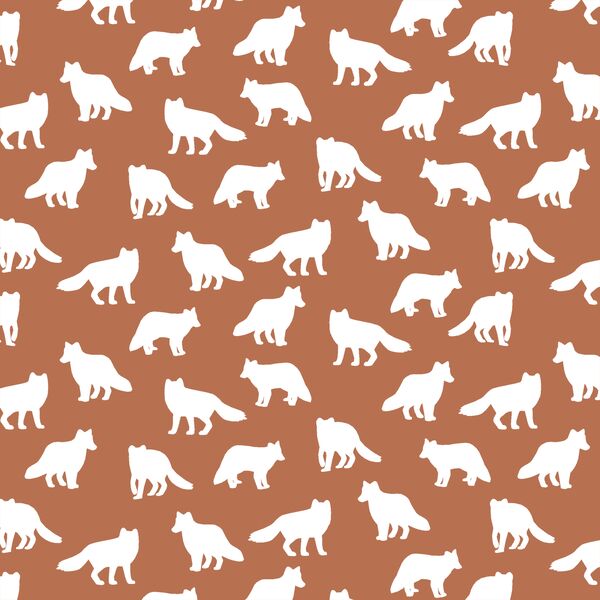 Little Fox Silhouette in Terracotta