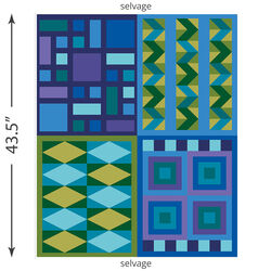 Practice Quilting Panel in Sea Glass