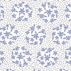 Floral Dot Silhouette in Light Periwinkle on Ivory