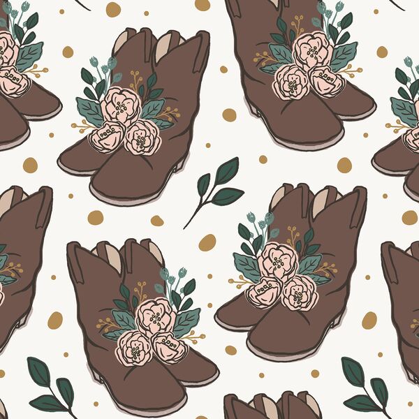 Cowboy Boots in Bone