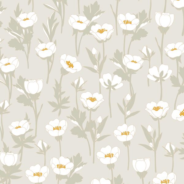 Field of Buttercups in French Gray