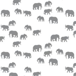 Elephant Silhouette in Smoke on White