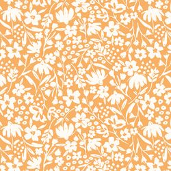 Spring Silhouette in Ivory on Mandarin Orange