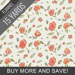 Little Briar Rose Flannel in Cloud - 15 Yard Bolt