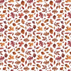 Little Fall Leaves in White