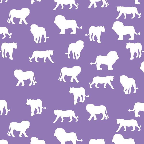 Lion Silhouette in Amethyst