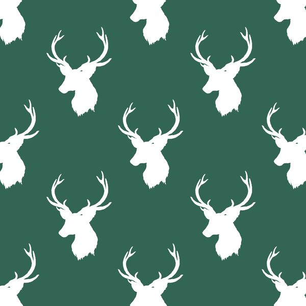 Little Stag Silhouette in Moss Green