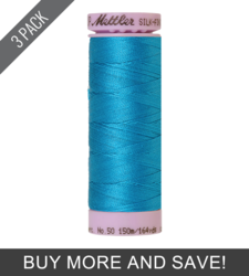 Caribbean Blue (9105-1394) - Silk Finish Cotton 50wt - 164 Yards (3 Pack)