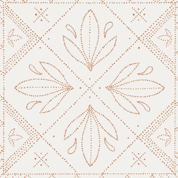 Large Dotted Tile in Tawny on Off White
